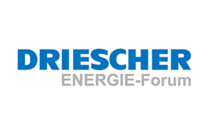 Logo der Veranstaltung Driescher Energie-Forum mit blauem Schriftzug auf weißen Hintergrund